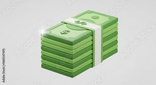 Stack of money cash wealth finance currency dollar bills investment income savings financial success asset