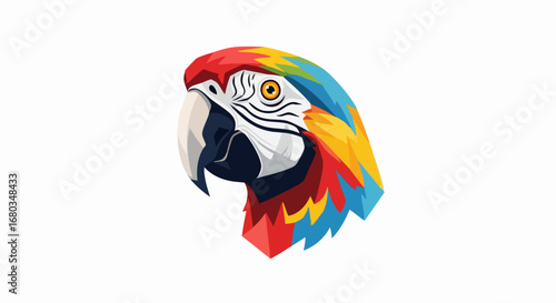 Vibrant Macaw Parrot Head Profile Close Up.