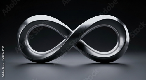 Infinity symbol metal shape abstract design endless loop mobius strip concept of forever limitless possibilities