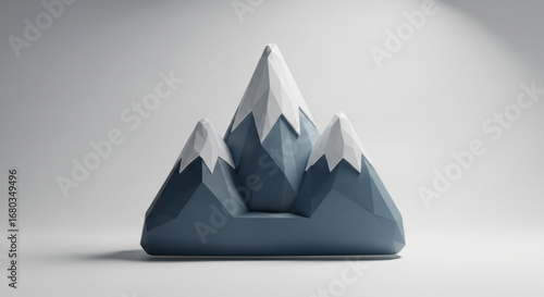 Mountain range low poly art snowy peaks scenic landscape illustration design for adventure travel theme art