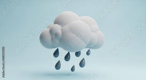 Cloudy weather forecast with rain drops illustration for meteorology and weather related designs and presentations