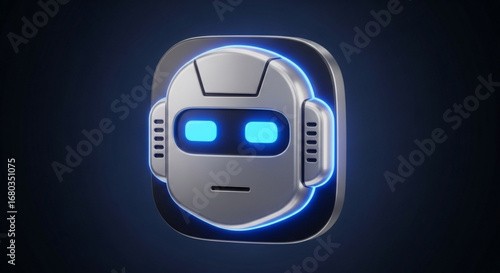 Futuristic robot ai assistant chatbot icon design for technology and innovation in artificial intelligence