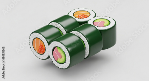 Delicious sushi rolls japanese cuisine food photography restaurant menu asian food tasty sushi rolls art 100