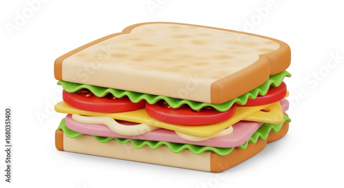 Delicious sandwich with ham cheese lettuce and tomato perfect for lunch or a quick snack meal food item