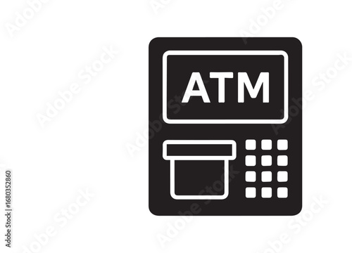 Atm Financial Machine Icon Representing Banking and Finance Transaction Services Automated Teller Machine Banking Technology Cash Dispenser and Financial Transactions Secure Access and Payment System 