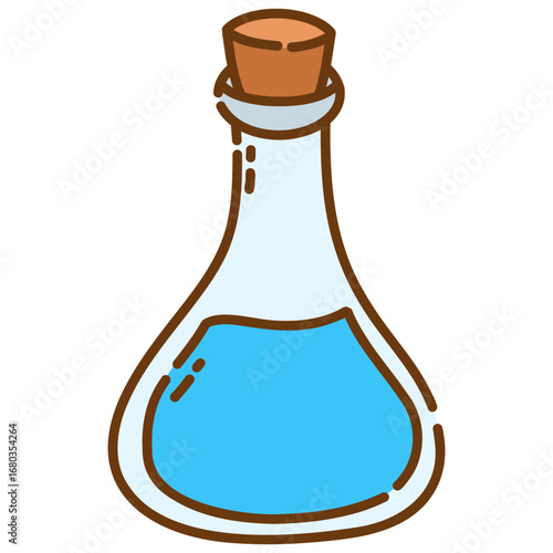 chemical liquid in erlenmeyer vector illustration