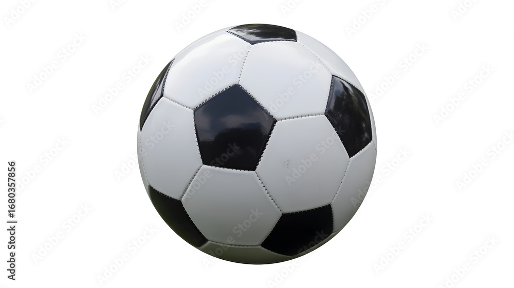 Obraz premium Classic black and white soccer ball ready for action on a clean field