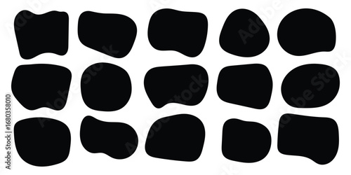Blob shape organic set. Fluid cooler blob shape vector for abstract design. Irregular random minimal blob. Abstract watery forms template. Organic blobs set icon on white background. EPS 10