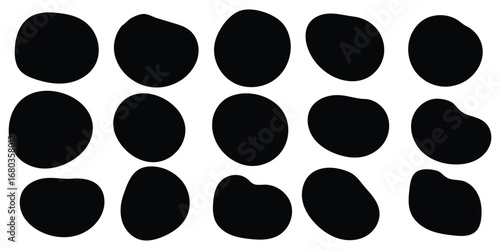 Blob shape organic set. Fluid cooler blob shape vector for abstract design. Irregular random minimal blob. Abstract watery forms template. Organic blobs set icon on white background. EPS 10