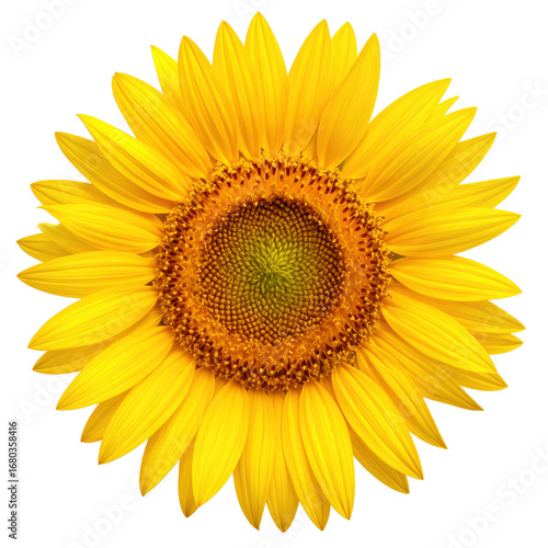 yellow sunflower flower, design or wedding presentation, isolated on a transparent background. PNG cutout or clipping path.	
