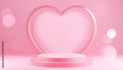 Pink Heart Podium Display Design