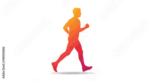 Vibrant Silhouette: A Runner's Journey with Energy Gradient in Modern Athletic Design Concept