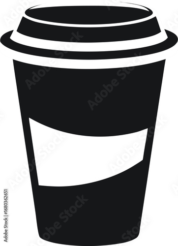 Modern vector illustration of a disposable coffee cup with a sleek design and lid