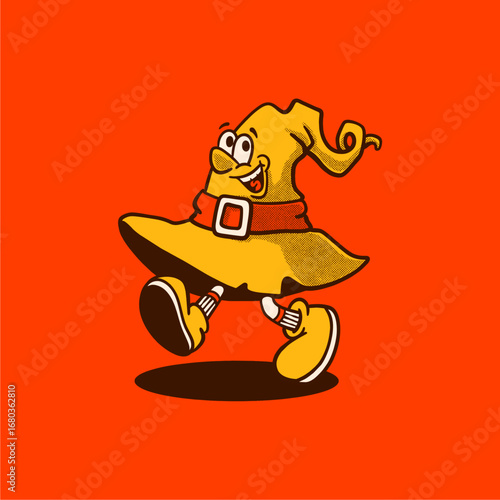 Foto A Halloween witch hat cartoon character