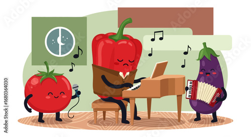 Vegetable Band Entertains With Musical Performance Under The Celestial Ambiance