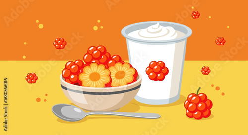 Vibrant Cloudberry Breakfast Delight: A Colorful, Wholesome, Organic Morning Treat