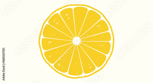 Vibrant Lemon Slice Illustration Showcasing Fresh, Zesty Citrus Fruit on Bright Background