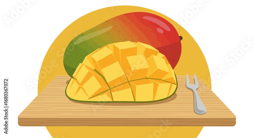 Vibrant Mango Composition Presenting Fresh Tropical Flavor Ready To Be Enjoyed As Delicious Treat