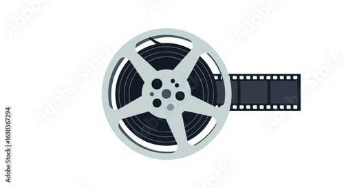 Classic motion picture reel, iconic symbol capturing the golden age of cinema magic and storytelling in film history