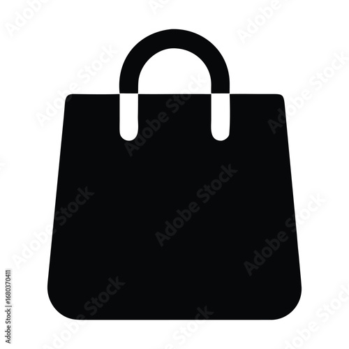 Shoping bag icon in flat style handbag sign vector illustration