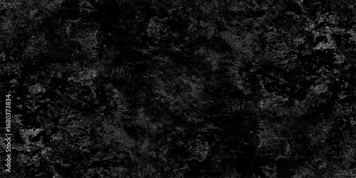 Abstract black grunge texture with dust grain and scratch patterns, dark concrete surface effect, distressed overlay background for vintage and cinematic style.