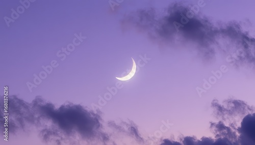Moonlit evening sky nature image twilight aesthetic celestial beauty