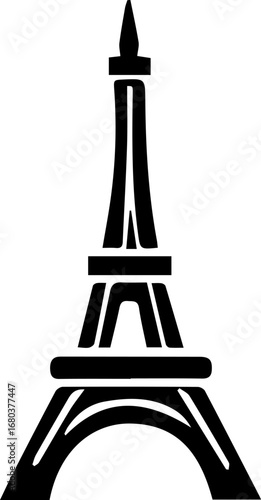 Tall, slender, and elegant Eiffel Tower. The tower is a symbol of Paris and France