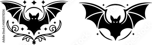 Bat Silhouette SVG Bundle – Flying Bats Vector for Halloween & Gothic Designs"