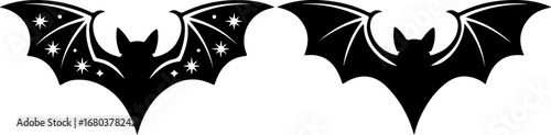 Bat Silhouette SVG Bundle – Flying Bats Vector for Halloween & Gothic Designs"