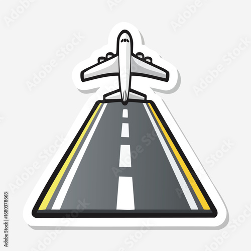 Airplane on Runway Ready for Takeoff
