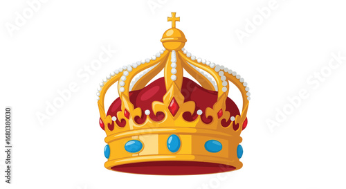 Royal Majesty: A Digitally Rendered Crown Emblematic of Power and Nobility, Resplendent in Gold and Jewels, Symbolizing Authority and Heritage