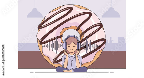 Sweet Soundscape: A Person Meditates While Listening To Their Sonic Delights