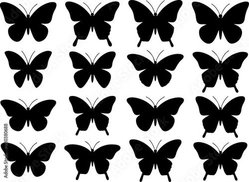 Ephemeral Beauty: Black and White Butterfly Pattern Illustration
