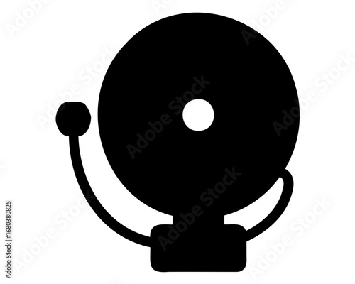 Simple black and white school bell design for notification or alarm