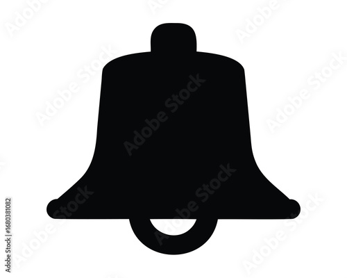 Silhouette of a classic bell shape on a white background, notification
