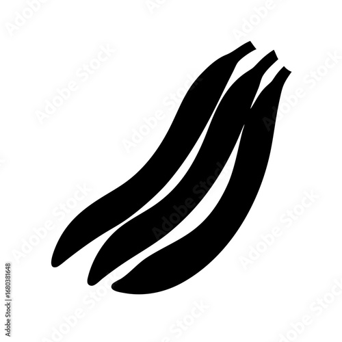 Three bananas vector illustration fresh organic fruit healthy food tropical diet snack potassium rich nutrition 