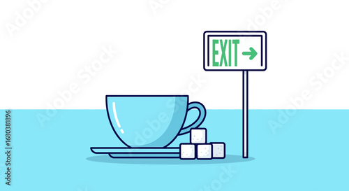 The Coffee Cup Represents a Moment of Respite Before You Turn Towards the Exit