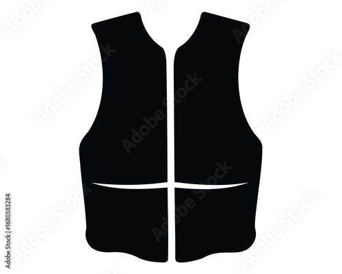 Black and white vector drawing of an old style vest, isolated