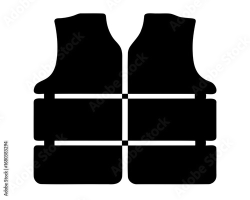 Stylized Black and White Image Depicting a Personal Flotation Device Vest