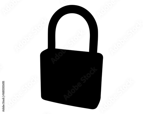 A black silhouette of a padlock providing safety and security concepts