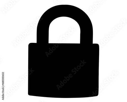 Stylized silhouette of a locked padlock, suggesting security or privacy