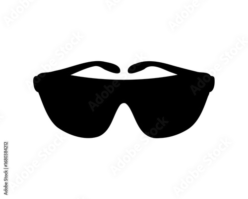 Stylish black sunglasses offering a dark and cool vibe on white background