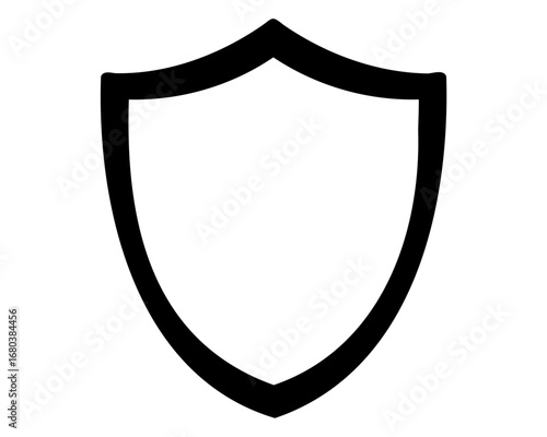 Simple black outline of a shield emblem on a white background