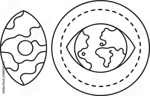 Abstract of an eye containing the earth, symbolizing global vision and awareness