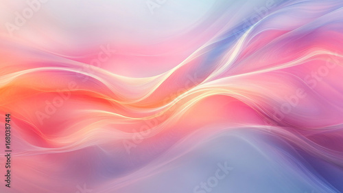 Wallpaper Mural soft color smooth multicolored lines on a light blurred background delicate pastel shades Torontodigital.ca