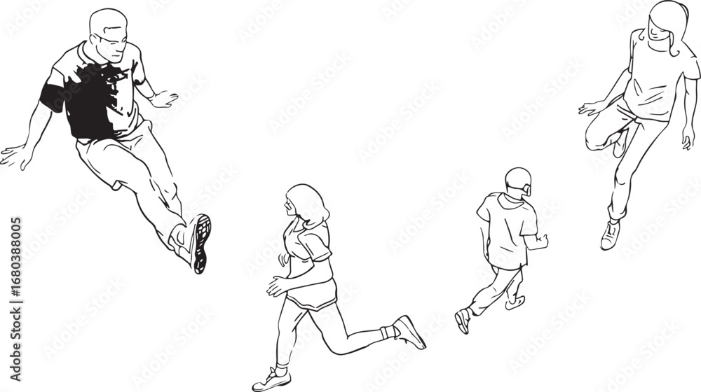 Fototapeta premium Walking Pose Stickman Illustration