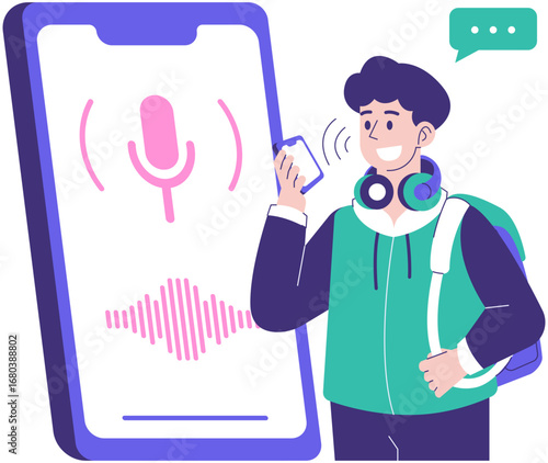 Voice Assistant Translate Illustration