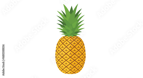 Exotic Pineapple Graphic: A Simple, Clean Illustration of a Tropical Fruit on a White Background