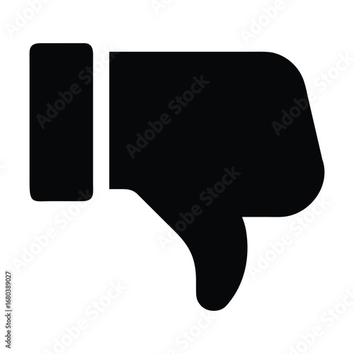 Thumb down symbol vector illustration on a gray background