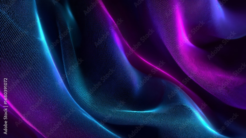 Fototapeta premium Vibrant neon aesthetic with intricate fluid-like osmotic flows,